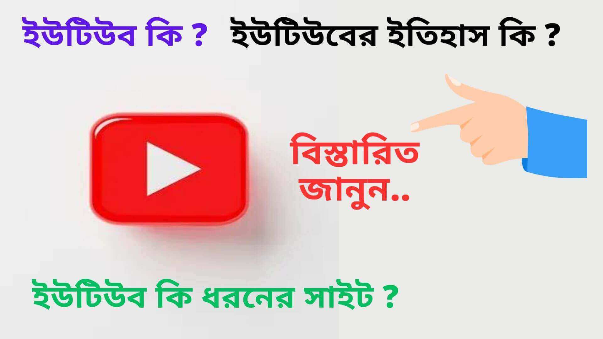 ইউটিউব কি , ইউটিউব কি ধরনের সাইট , ইউটিউব এর জনক কে , ইউটিউব এর প্রতিষ্ঠাতা কে , ইউটিউবের ইতিহাস , ইউটিউব চ্যানেল