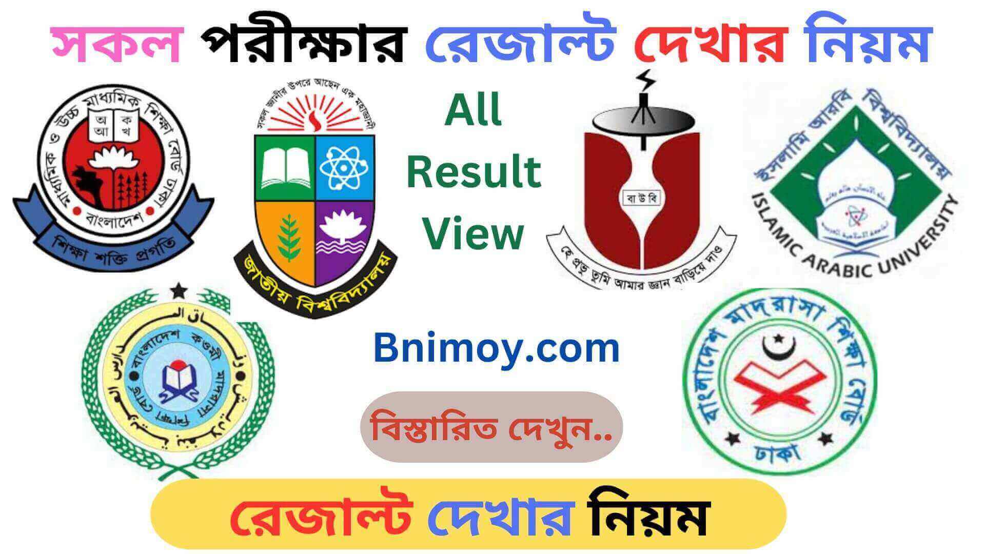 পরীক্ষার রেজাল্ট দেখার নিয়ম